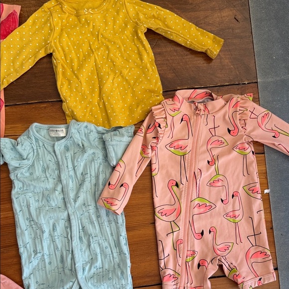 3 to 6 month baby girl bundle of sleeper pjs bathing suit dress shirts - Picture 6 of 15
